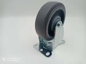 China-Made 100mm TPR Heavy Duty Fixed Caster Wheel With Industrial Top Plate Top Product In Casters Category