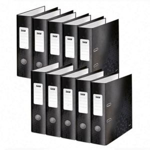 Classeurs à levier A4 noirs, largeur de dos 80 mm, gamme WOW, lot de 10, design variable - Product Image 1