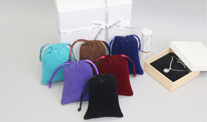 Custom Logo Velvet Drawstring Pouches for Small Ring Earring Bracelet Jewellery Packaging Watch and Wine Gift Bags - Product Image 4