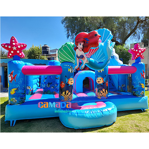 Modèle 3D Combo Château gonflable géant Perle de l'océan, Château de saut pour enfants sirène avec toboggan - Product Image 3