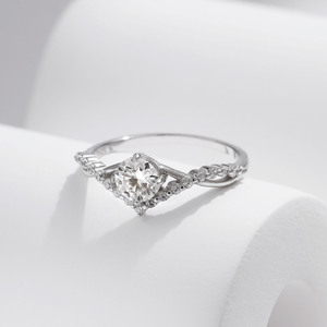 S925 <b>Silver</b> <b>Solitaire</b> Promise <b>Ring</b> Elegant Tiara Design Moissanite <b>Ring</b>, D Color VVS1 Lab Created Diamond Engagement Jewelry - Product Image 6