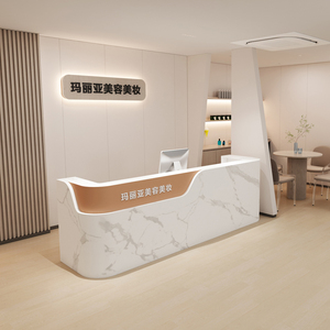 Mostrador de Información de Diseño Personalizado, Mostrador de Recepción Blanco de Forma Estándar <span class=keywords><strong>para</strong></span> Salón - Product Image 5
