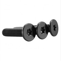 Vis Torx à tête plate ultra-mince et profil bas en acier oxydé noir T6 T8 T10 T20 T25 M2 M3x5 M4 M5 M6 M8