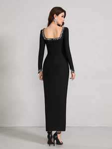 Kimshein gaun pesta malam wanita, gaun <span class=keywords><strong>Prom</strong></span> panjang lengan panjang kristal kualitas tinggi - Product Image 2