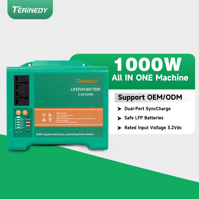 300W 1kwh Portable Charging Station 300w 220V LiFeP04 Battery Pure Sine Wave Solar Generator Suitable for Outdoor Camping