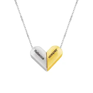 Energinox Stainless Steel Valentine's Day Gift Magnetic Suction Detachable Heart-shaped Couples Clavicle Chain Pendant