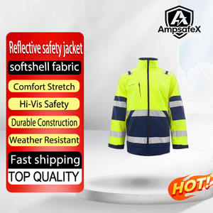 Chaleco de Seguridad de Poliéster Cortavientos para Invierno al por Mayor con Rayas Reflectantes y Logotipo Personalizado |   Impermeable Clase 2 ANSI para Trabajadores al Aire Libre - Product Image 1