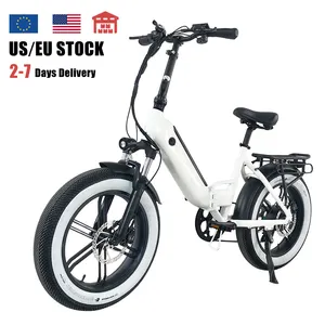 US Eu Warehouse 48V 250W 350W Folding Electric Bike Cheap Price 500W 2 Seat 20 Inch Fat tire Adult Urban Foldable E Bike