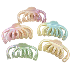 Pinces à cheveux en plastique de grande taille pour femmes, couleur dégradée bonbon, pour cheveux épais, pour un usage quotidien - Product Image 1