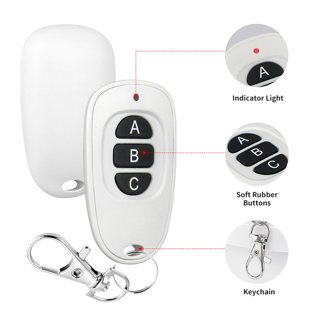 Secure 2-Channel Wireless RF Remote Control Relay Switch 433mhz 315mhz ABS Metal Universal Receiver with Learning Code