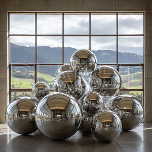 Décoration boule de miroir gonflable Disco colorée boule de miroir gonflable boule d'argent géante gonflable pour la <span class=keywords><strong>location</strong></span> de fête - Product Image 1