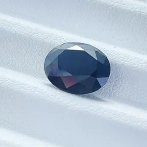 Precious Corundum Polished Faceted Gemstone Oval Brilliant Deep Blue Color Loose Natural Blue Sapphire Stone