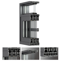 Portes coulissantes en aluminium avec isolation thermique et joints d'étanchéité pour maisons modernes et propriétés de vacances