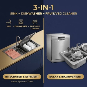 Lave-vaisselle de comptoir DIPMEI en acier inoxydable de haute qualité, capacité 9 couverts, efficacité 1700W, simple, double fonction, intégrée - Product Image 1