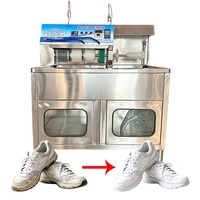 Machine de nettoyage et de polissage de chaussures multifonctionnelle de type le plus récent, lave-chaussures à 6 brosses avec armoire UV