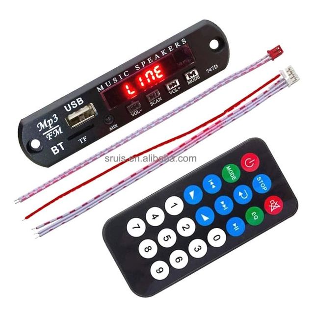 Wireless BT  5.0 9V-12V MP3 WMA Decoder Board Car Audio USB TF FM Radio Module Color Screen MP3 Player with Remote Control