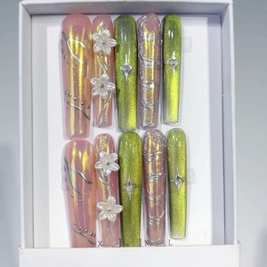 Offre Spéciale – <span class=keywords><strong>Faux</strong></span> <span class=keywords><strong>Ongles</strong></span> Longs en Forme de Cercueil Faits Main, Robustes et Prêts à Poser, Idéals pour Salons - Product Image 3