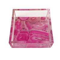 Plateau acrylique rose de salon de nouvelles tendances usine plateau acrylique transparent personnalisé avec base personnalisée