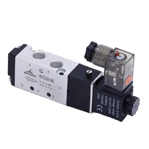 High Precision 4V110-06 4V Series Compact 2 Way 5 Position 1/8 NPT G Type Thread Size Pneumatic Solenoid Valve