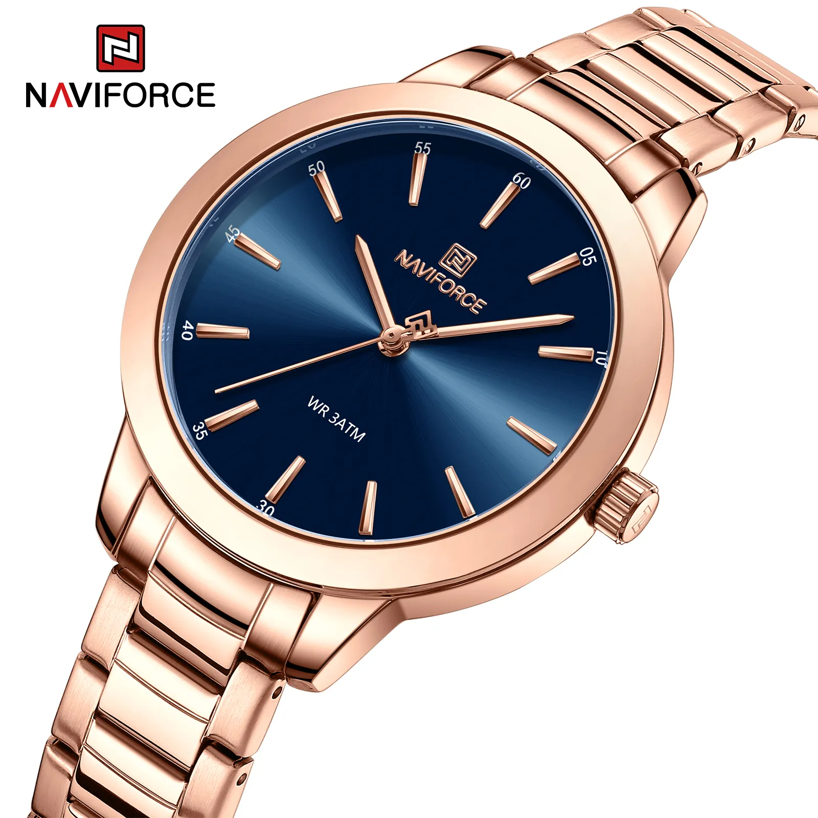 New NAVIFORCE 5025 Rose Gold Watch Women Watches Ladies Creative Steel Women's Bracelet Watches Female Waterproof Clock Relojes