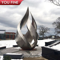 Sculpture de flamme abstraite YOUFINE en acier inoxydable de grande taille, décoration artistique moderne pour place publique
