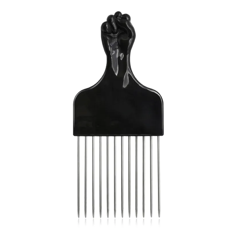 Hot Sale Plastic Handle Metal Tooth Lice Flat Comb With Wide Teeth Comb Styling Hairdressing Hair Comb