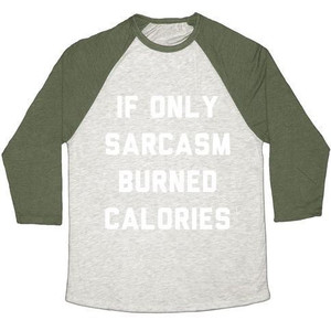 Maglietta da baseball unisex in tessuto tri-blend con stampa If Only Sarcasm Burned Calories - Product Image 4