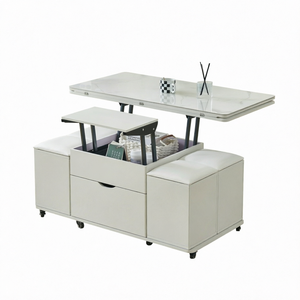 Mesa de Comedor y Café Plegable Multifuncional Dos en Uno, Moderna y Elegante, Ajustable, para Espacios Pequeños, Muebles para Apartamentos - Product Image 1