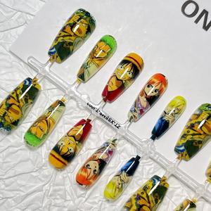 <span class=keywords><strong>Meilleur</strong></span> Prix Remise En Vrac One Piece Animation 2D Porter Des <span class=keywords><strong>Ongles</strong></span> <span class=keywords><strong>Faux</strong></span> <span class=keywords><strong>Ongles</strong></span> Peints À La Main Dessin Animé Style National <span class=keywords><strong>Ongles</strong></span> Artificiels - Product Image 3