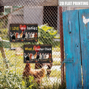 Pancarte en métal « I Love My Ladies Chicken » – Décoration murale amusante pour <span class=keywords><strong>ferme</strong></span>, poulailler, grange, patio, jardin – Cadeau à suspendre - Product Image 4