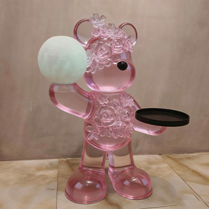 Custom Pink Transparent Resin Multi-function Flower Bear