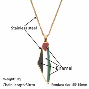 Collier avec drapeau de la Palestine en argent, collier avec pendentif en forme de carte de Palestine, collier avec épée, collier avec carte de Palestine, vente en gros - Product Image 3