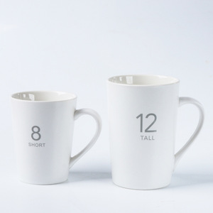 Mug en céramique 8 oz court, 12 oz long, couleur unie avec poignée, cadeau d'affaires, usage au bureau - Product Image 1