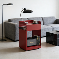 Table basse de rangement mobile, style rétro minimaliste, table d'appoint en métal pour salon, usage domestique