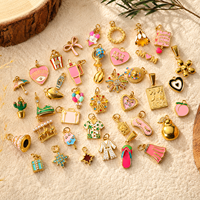 Accessoires de bijoux DIY : Pendentifs Cœur Thème Voyage, Breloques Émaillées en Acier Inoxydable Plaqué Or 18K, Bijoux de Mode