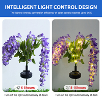 Lampe solaire à piquet en forme de fleur à haute luminosité, petite lampe LED Wisteria pour allée, étanche IP65, éclairage solaire extérieur pour jardin