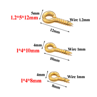 100-50 Pièces Petites Tiges à Œillets Crochets Vis Filetées en Acier Inoxydable Fermoirs pour Fabrication de Bijoux DIY