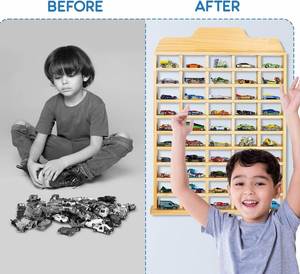 New Design Wholesale Modern Simplicity Wooden Wall-mounted Multi-layer Car Display & Toy Storage <b>Rack</b> for Living Room - Product Image 2