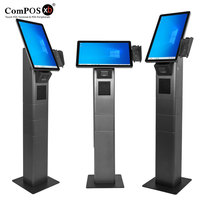Terminal de paiement en libre-service sur pied avec écran tactile capacitif 10 points de 21,5 pouces sous Windows, boîtier métallique et stockage de 128 Go