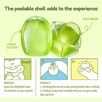 Kooday 3d Peelable Gummy Fruit Gemaakt Met Echt Vruchtensap Snoep Gelei Groene Druif Peelable Gummy Snoep