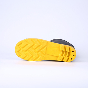 Bottes de pluie de sécurité en PVC noir, embout en acier, anti-perforation, résistantes aux produits chimiques et à l'huile, antidérapantes pour hommes, usage industriel - Product Image 6