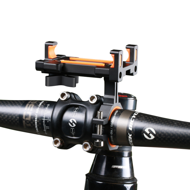 Spolite BM04 3-Jaw Design Bike Phone Holder-Aluminum Alloy Anti-Shake Fits 65-100mm Phones for Mountain/Road Bikes