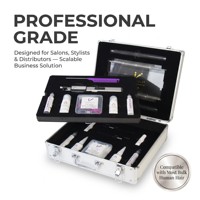 Kit d'outils professionnels pour extensions capillaires à la colle froide, système de pose à la ligne avec peigne adhésif, pour cheveux humains brésiliens
