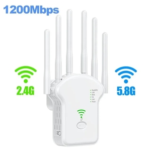 Repetidor <span class=keywords><strong>WiFi</strong></span> U13 de 1200Mbps, Repetidor de <span class=keywords><strong>Señal</strong></span> <span class=keywords><strong>WiFi</strong></span> Inalámbrico de Alta Ganancia con 6 Antenas, Amplificador de Red de Doble Banda 2.4G 5G, <span class=keywords><strong>Router</strong></span> WPS - Product Image 2