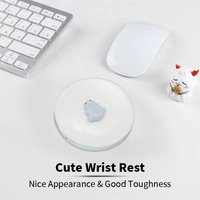 Tapis de Souris et Clavier Gaming en Silicone Transparent Anti-Radiation, Motif Cristal Cartoon Ambre Kawaii, Résistant à l'Eau