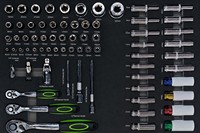 Ensemble d'outils de mécanicien de 200 pièces avec plateau EVA, clé dynamométrique, douilles, tournevis pour la réparation automobile, garage, directement de l'usine