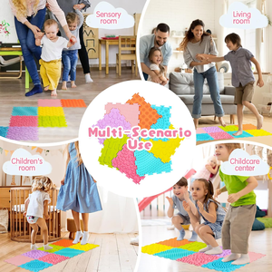 8 Uds. Alfombrillas sensoriales azulejos rompecabezas alfombrilla para habitación de niños jugando, alfombrilla ortopédica de masaje de silicona para niños con <span class=keywords><strong>autismo</strong></span> - Product Image 6