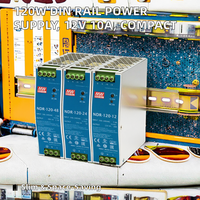 Mean Well NDR-120-12 Din Rail Industrial Power Supply 12V 10A Efisiensi 85.5% 120W 90-264VAC/127-370VDC Pendingin Udara Alami untuk