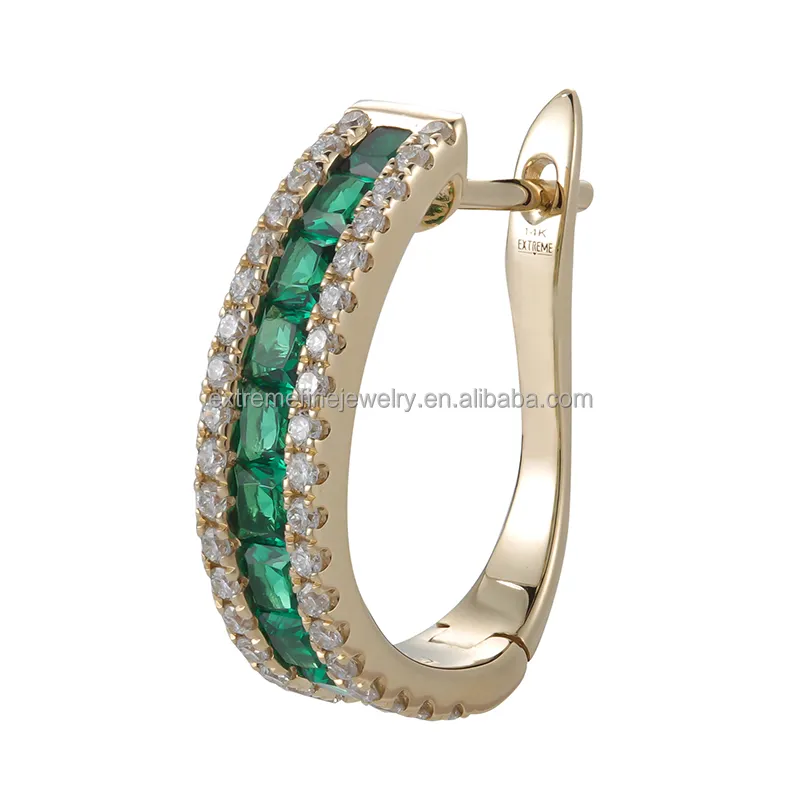 Premium 9K/10K/14K/18Kt Solid Gold Earrings Studs Gemstone Women Girls Fine Jewelry Manufacturer