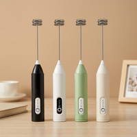 Mini-machine à café sans fil en acier inoxydable, mélangeur électrique portable Type-C, fouet mousseur à lait manuel pour cappuccino et crème
